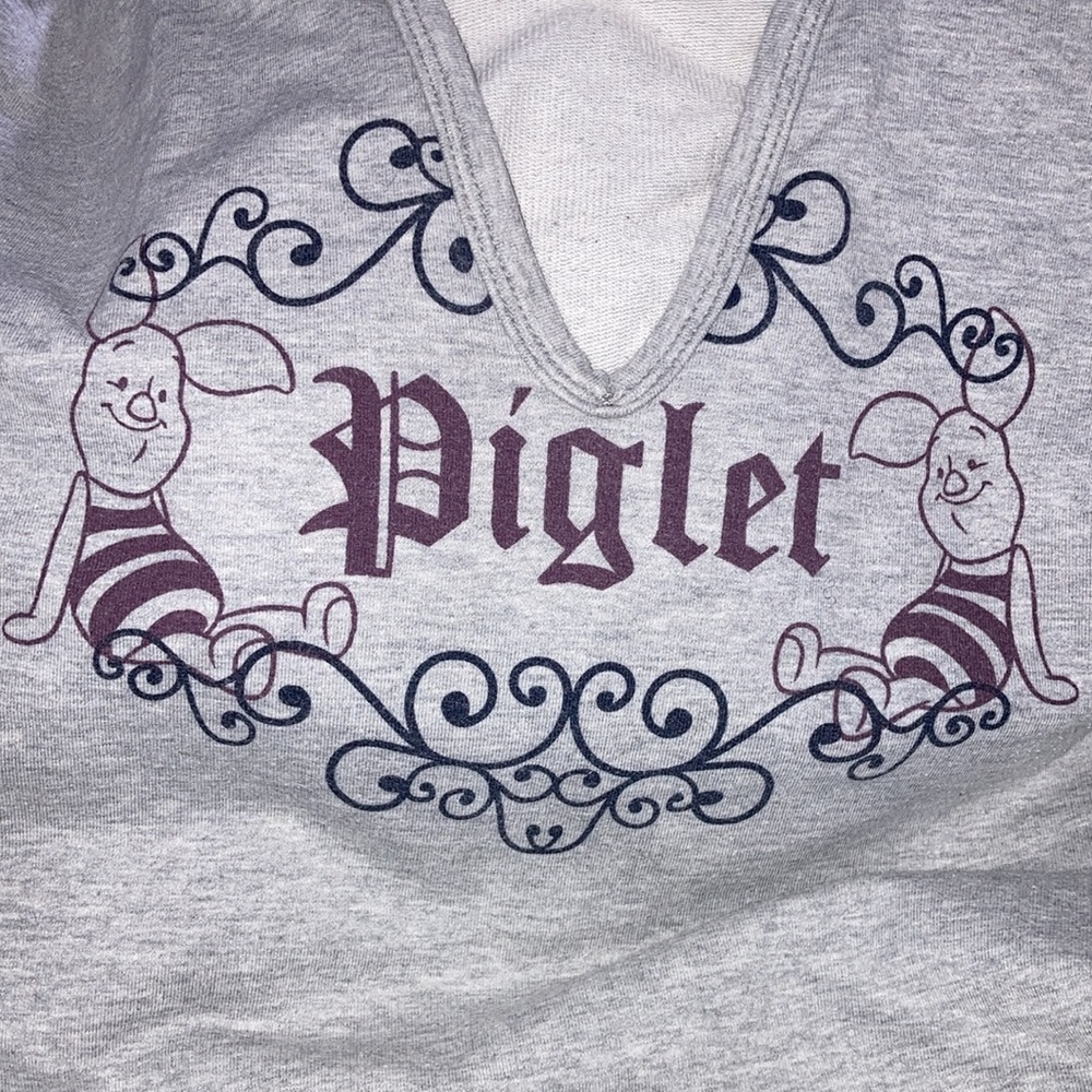 Disney Piglet hoodie gray XL long sleeved hooded - Picture 6 of 7